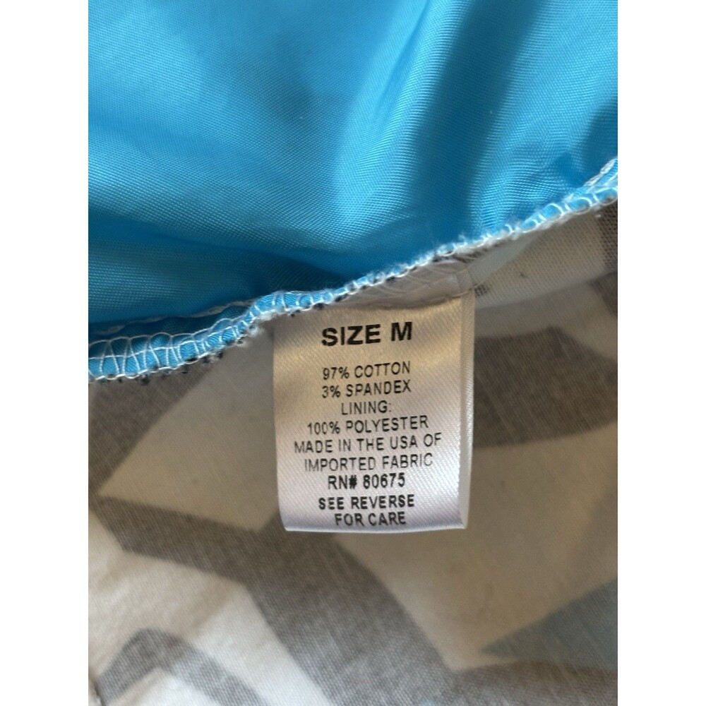 Dress Barn Blazer. Blue Black & White Design Shoulder Pads. Open Front. Lined. M - Picture 13 of 13